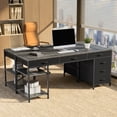 thumbnail image 6 of Amadwell 54" Desk with Drawers & Storage, Office Desk with Reversible Shelves, Gaming Computer Desk, Grey, 6 of 8