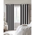 thumbnail image 2 of Blackout Curtains for Bedroom, Simple Black White Stripes Room Darkening Window Drapes for Living Room, Modern Stripes Thermal Insulated Grommet Curtains, 42x45 inch, 2 Panels, 2 of 9