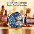 thumbnail image 4 of Reloj Mecánico Qarigey para hombre correa de cuero elegante ajustable, 4 of 6