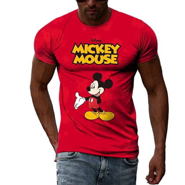 New Disney T Shirts Mickey Mouse Cartoon Anime 3D Print Streetwear Men Women Fashion Oversized T Shirt Kids Boys Girls Tees Tops4XL Gao Jinjia LED