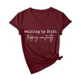 thumbnail image 5 of Tshirts for Women's Walking By Tripping Constantly Print T Shirt Casual V Neck T Shirt Fashion Clothing, 5 of 5