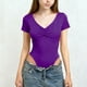 thumbnail image 1 of Camiseta deportiva informal de manga corta con cuello en V de color liso para niños, top de poliéster para niños, 1 of 5
