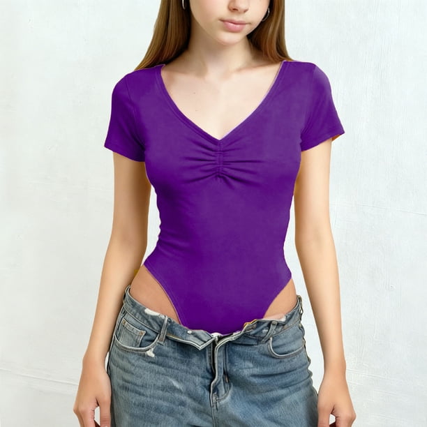 Camiseta deportiva informal de manga corta con cuello en V de color liso para niños, top de poliéster para niños