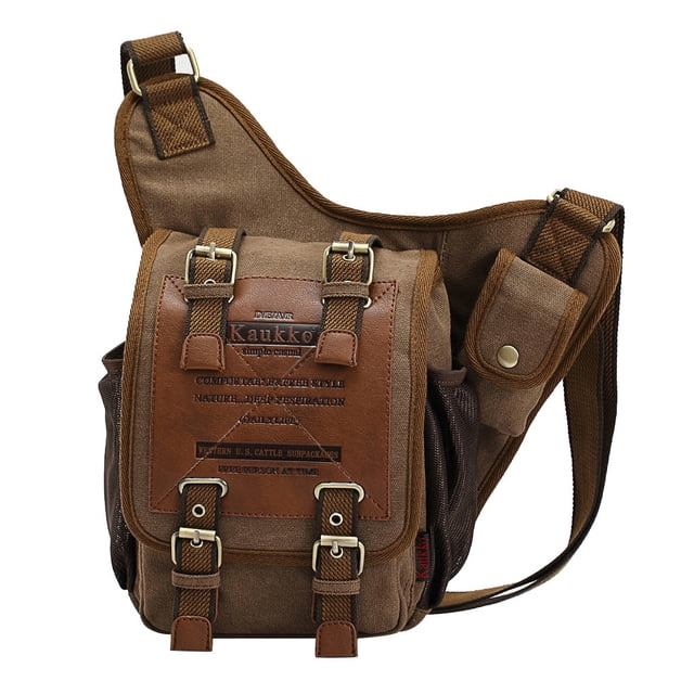 Sac Chevalier pour Homme Sac à Bandoulière Sac en Toile Sac Messager Rétro Mode