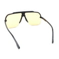 thumbnail image 4 of Mens Rimless Half Rim Oversized Mobster Rectangle Racer Plastic Sunglasses Black - Light Brown, 4 of 4