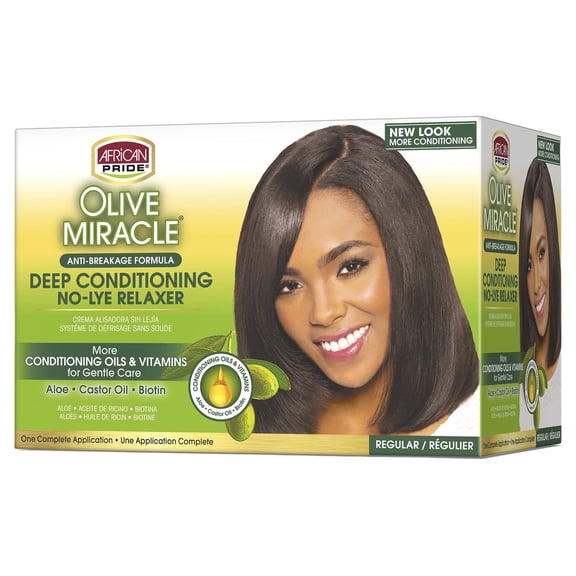 African Pride Olive Miracle Relaxer No Lye Deep Conditioning Anti-Breakage Regular