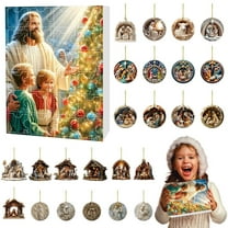 Christmas Countdown Set 24 Pendants Mary Baby Decorations Holiday Tree Ornaments Festive Advent Calendar