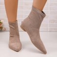 thumbnail image 6 of WAVSUF Women's Ankle Boots Soft Sole Anti Slip Pointed Toe Wide Width Suede Flat Boots 8.5, 6 of 9
