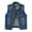 Blue, variant on Womens Buttoned Washed Denim Jacket Sleeveless Crop Vest Short Sleeve Jean Jacket Women Jackets for Women Jean Not Your Girl Denim Jacket over Size Denim Jacket Denim Long Denim Jackets Jean