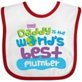 thumbnail image 3 of Inktastic Daddy Worlds Best Plumber Boys or Girls Baby Bib, 3 of 4