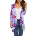 thumbnail image 1 of Kimonos Cardigan for Women's Plus Size Casual 3/4Sleeve Fashion Comfortable Pockets Printing Cardigan Top Blouse Beach on Clearance, 1 of 5