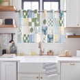 thumbnail image 2 of Spring Floral Checkered Kitchen Curtains Window Panels, Sage Green Daisy Buffalo Plaid Insulated Window Treatment Curtain, Grommet Curtains for Bedroom/Living Room/Bathroom, 2 Piece 52"Wx45"L, 2 of 8