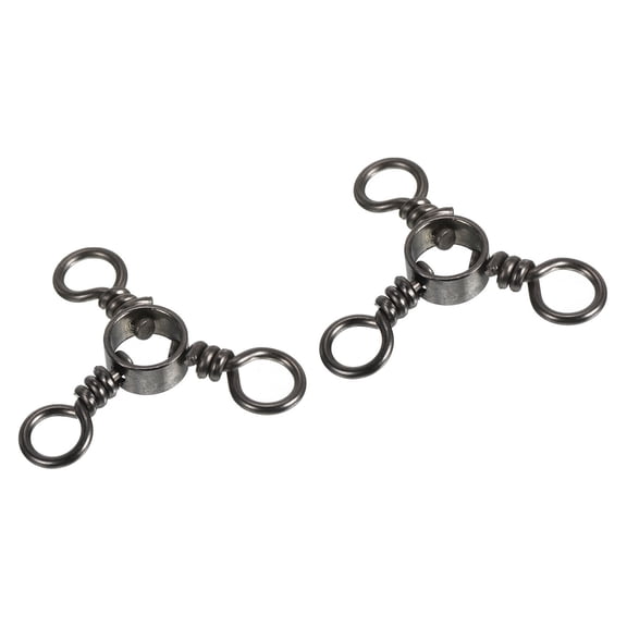 3 Way Swivel, 70lb Stainless Steel Cross Line Terminal Tackle, Black 50 Pack