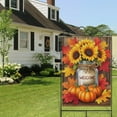 thumbnail image 4 of Fall Welcome Sunflowers Pumpkins Leaves Fall Garden Flags 28"x40” Double Side,Small Yard Flags for Outside,Outdoor Fall Decor,Autumn Funny Garden Flag Yard Decoration, 4 of 5