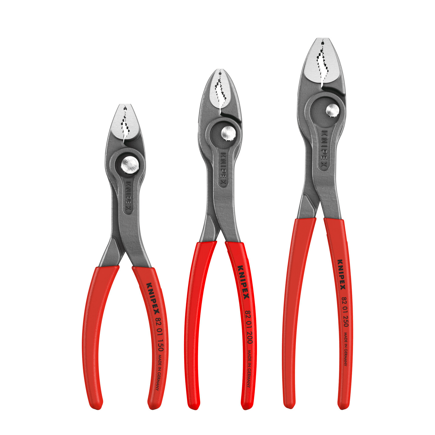 Knipex 00 19 61 V01 TwinGrip Plastic Dipped Pliers Set and Tool Roll, 6"