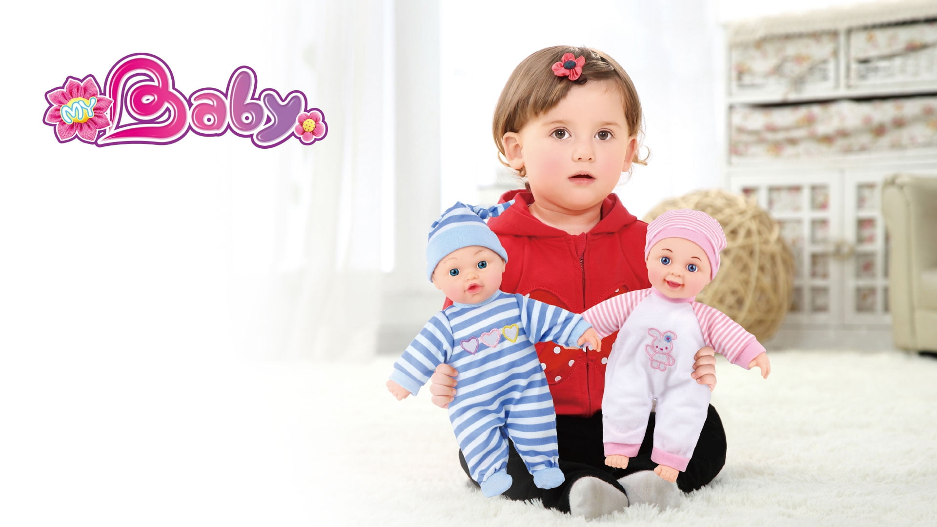 PlayWorld Silly Siblings! Baby Doll Twins Boy & Girl - Pink/Blue