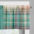 thumbnail image 4 of Ambesonne Rustic Valance Pack of 2, Modern Buffalo Plaid Print, 54"X12", Cadet Blue Teal Coral, 4 of 5