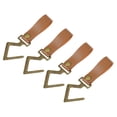 thumbnail image 1 of Unique Bargains 4Pack PU Leather S Hooks for Hanging Multipurpose Camping Hook Hanger, Brown, 1 of 6