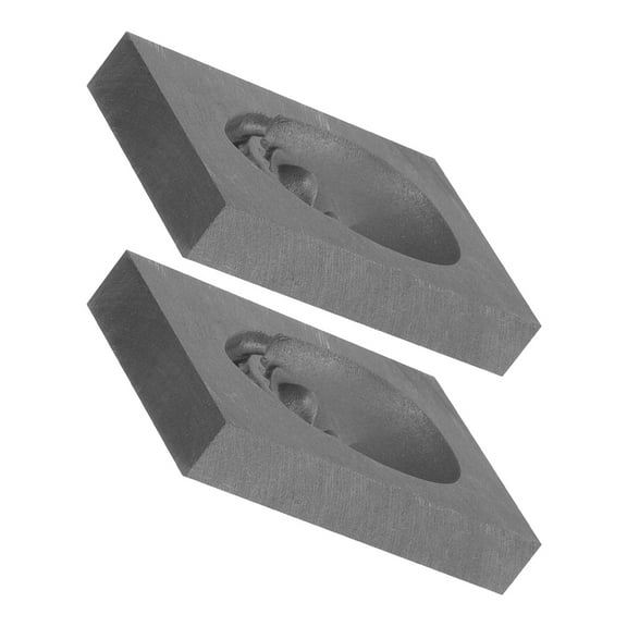 UPOUART 2-Pack Shaped Graphite Casting Molds for Metal Refining, Art, and Projects