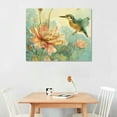 thumbnail image 2 of BCIIG Birds Wall Art - Bird with Lotus Picture Canvas Prints Animal Painting Vintage Birds Art for Bathroom Bedroom Living Room Home Office Decor  16x12in, 2 of 6