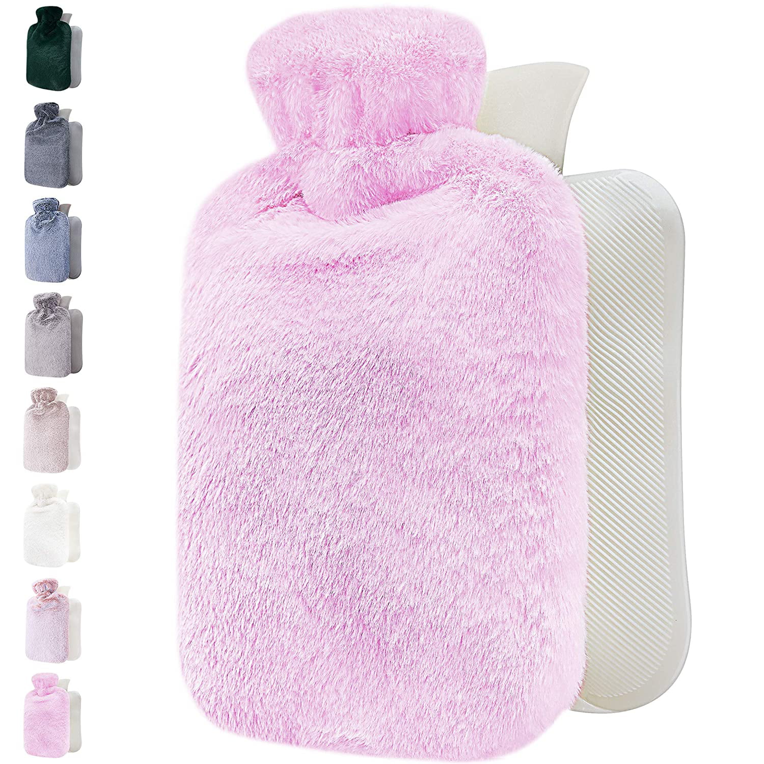 Hot Water Bottle With Fluffy Cover-soft Luxury, 1.8l Large Hot