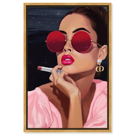 Red is Her Color Canvas Retro Glam Art Prints by Art Remedy, Gold Frame, 36" x 54"