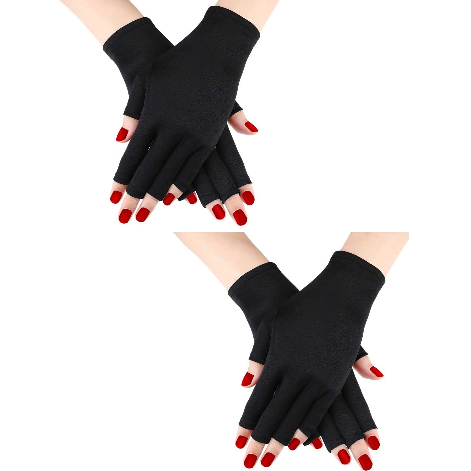 4 Pcs Uv Shield Glove Manicures Anti Block Uv Ray Fingerless Glove 