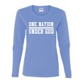 thumbnail image 2 of Wild Bobby One Nation Under God Inspirational/Christian Women Graphic Long Sleeve Tee, Light Blue, X-Large, 2 of 5