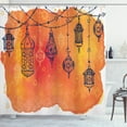 thumbnail image 1 of Ambesonne Traditional Shower Curtain, Middle East Orient, 69"Wx84"L, Vermilion Orange Black, 1 of 3