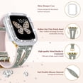 thumbnail image 4 of ANTHOUSE Bling Thin Band for Apple Watch Bands 45mm 41mm Series 8 7 with Bumper,Women Glitter Silicone Strap with Diamond PC Clear Protective Cover Accessories for iWatch Series 8 7 45mm 41mm, 4 of 12