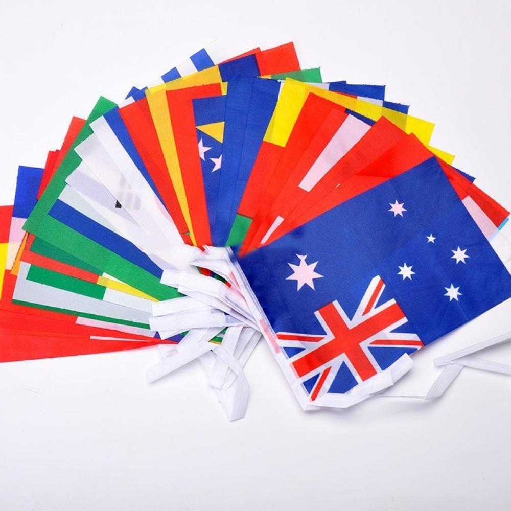 Stibadium National Flag Country Team String Flags Polyester Football Garden Party Decor Flag Banners for fence National Flag Country Team String Flags 8.3x5.5 inch - image 4 of 10