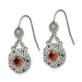 thumbnail image 3 of Stainless Steel Polished Red and Clear CZ Circle Earrings; for Adults and Teens; for Women and Men, 3 of 4
