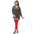 thumbnail image 3 of Maple Clothing India Tunic Top Short Kurti Women's Printed Blouse Indian Apparel (Black/Red, M), 3 of 5