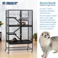thumbnail image 2 of Prevue Pet Products Ferret Stack Two Story Ferret Home with Portable Stand, Escape Proof Lock, Hammock, Ramps, Expandable Add-On Cage Stacking System, 2 of 9