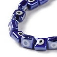 thumbnail image 4 of 1strand Handmade Porcelain Ceramic Beads Strands Famille Rose style Square with Blue 7.5~8x7.5~8x5~5.5mm Hole: 2mm about 40pcs/strand 12.36~12.44 inch(31.4~31.6cm), 4 of 4
