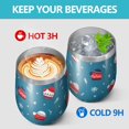 thumbnail image 4 of Christmas 12oz Stainless Steel Insulated Wine Tumbler with Lid and Straw – Double Wall Vacuum Mug for Hot & Cold Drinks, 304 Steel Interior, Sweat-Free Design, 4 of 5