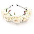 thumbnail image 3 of JZK® Beige Rose Damen Mädchen Garland Blumen Blumenkrone Kranz Tiara Blumen Haarreif Haarband Haar Band Kopfband Blumenstirnband für Hochzeit Braut Brautjungfer Party Festival etc. (Beige) Vhermosa LKX-1054-1, 3 of 6