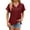 Red, variant on Women's Casual Summer Hoodies Short Sleeve Drawstring Hoodies Tops Button Front V Neck Pullover T-Shirts Tops