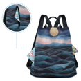 thumbnail image 5 of FORMRS Women's Travel Backpack Purse Anti-Theft Hidden Pockets Casual Shoulder Bag, Ocean Waves, 5 of 7