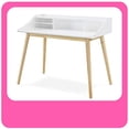 thumbnail image 1 of Adore Decor Alton Writing Computer Desk, Laptop PC Workstation, Retro Simple Study Table for Home Office, White, 1 of 5