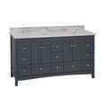 thumbnail image 7 of Abbey 72" Double Bathroom Vanity with Marine Gray Cabinet and Carrara Marble Top, 7 of 7