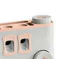 thumbnail image 3 of Soporte para cepillos y organizador de afeitadora de drenaje soporte para secador de pelo exprimidor Rosado Perfecl porta cepillo de dientes, 3 of 8