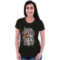 thumbnail image 4 of Never Give Up Fight Skull Tattoo Womens Fitted Plus Size Graphic Tee Brisco Brands 2X, 4 of 5