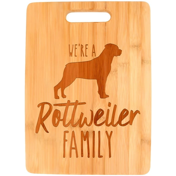 ThisWear Rottweiler Dog Mom We're A Rottweiler Family Dog Lover Big Rectangle Bamboo Cutting Board