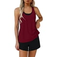 thumbnail image 3 of Nmnitkp 3 Piece Tankinis Swimsuits for Women, Back Cross Tummy Control Swim Bathing Suits, Athletic Plus Size Modest Swimwear, 3 of 5