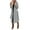Gray, variant on Women's Faux Wool Coat Blouse Thin Coats Trench Long Jacket Ladies Slim Long Belt Khaki-1 M