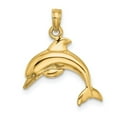 thumbnail image 5 of Auriga Fine Jewelry 14K Yellow Gold 3-D Dolphin Jumping Charm for Women (L - 14.9 mm, W - 17.55 mm), 5 of 6