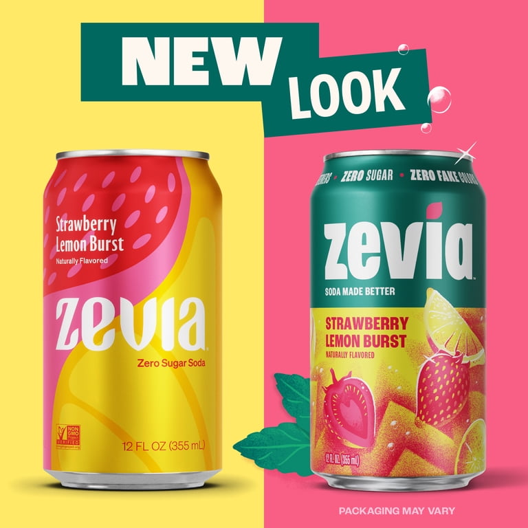 Zevia Zero Sugar, Caffeine-Free Fruity Variety Soda, 12 fl oz, 8