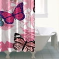 thumbnail image 4 of Pink Butterfly Flower Pattern Shower Curtain 72"x72" ,Bathroom Decorative Shower Curtains Set with 12 Hooks,Modern Waterproof Washable Shower Curtain, 4 of 6