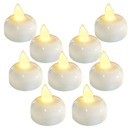 

Homemory 24 Pack Waterproof Flameless Floating Tealights Warm White Battery Flickering LED Tea Ligh